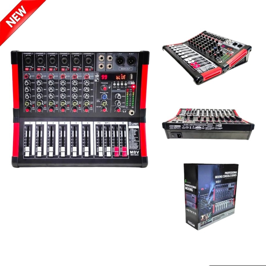 🚚ส่งฟรี🆕มิกเซอร์ bluetooth mixer audio mixerมิกเซอร์ MBV Mixer 62 CX - 6 ch,USB,Bluetooth,Rec - +48 