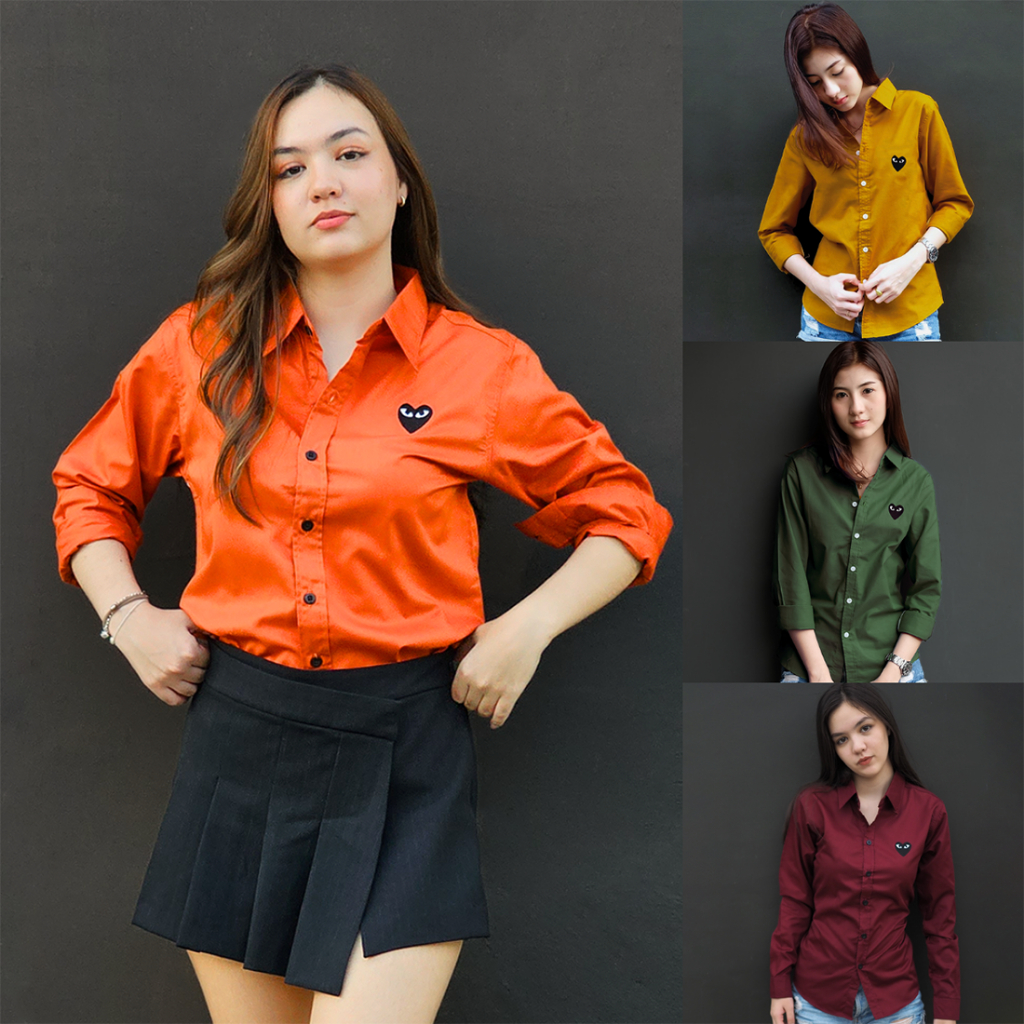 takayay brand เสื้อเชิ๊ต สีพื้นปักใจ-สีสด 36-54 นิ้ว เสื้อเชิ้ตทางการ ผ้าคอตตอนทวิล