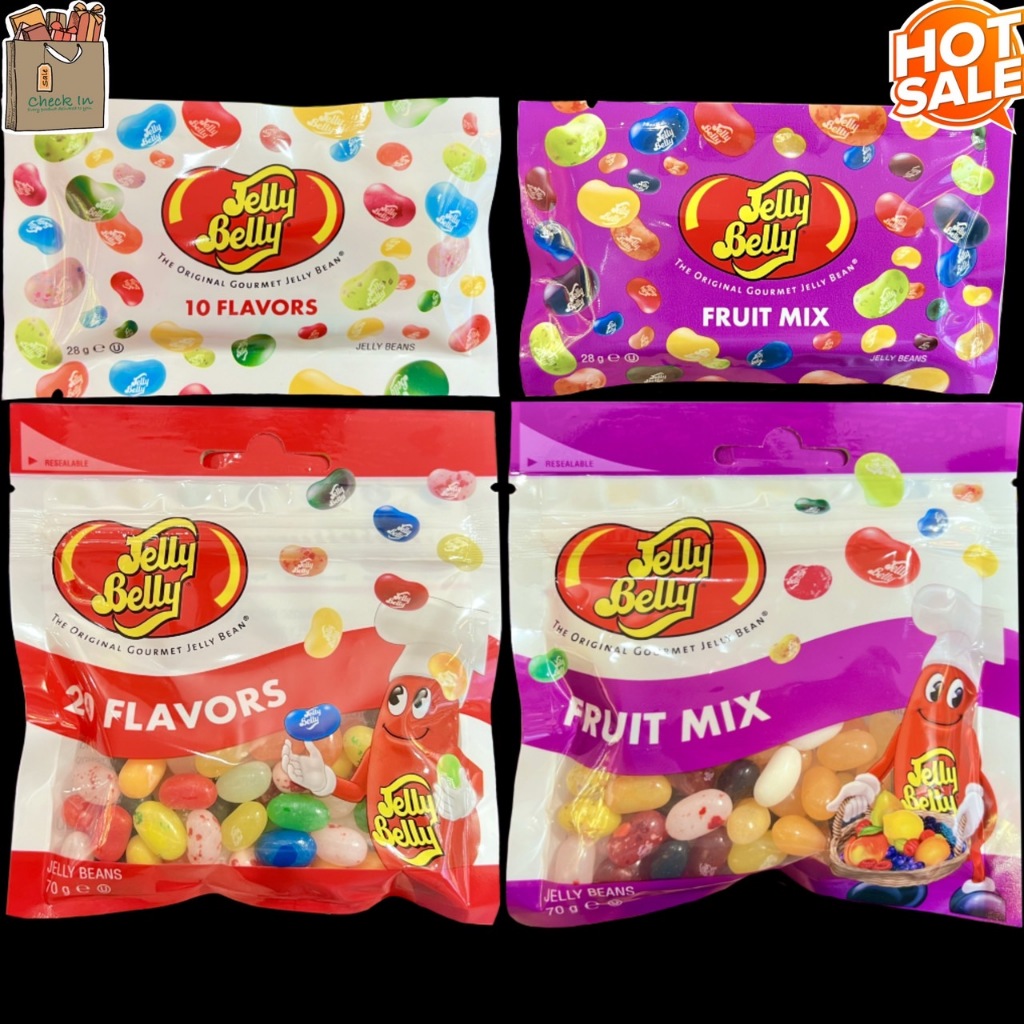 ของแท้ Jelly Belly ลูกอม เคี้ยวหนึบc 3 รสชาติ Classics 20 Flavours Fruit Mix มีแบบ 28-70g Haribo Yupi Trolli ขนม