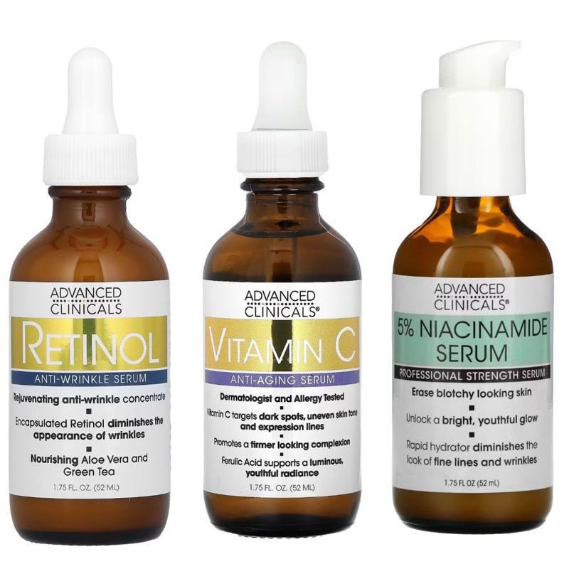 ((พร้อมส่ง)) Advanced Clinicals ,retinol ,vitamin c niacinamide, 1.75 fl oz (52 ml) advanced clinical