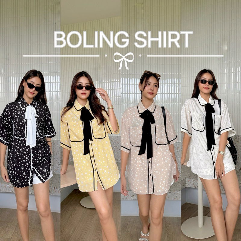 19JAN.STUDIO : BOLING SHIRT สวยเรียบหรูมากกกก💗🌸 เสื้อเชิ้ตแขนสั้นลายดอกสไตล์เกาหลี