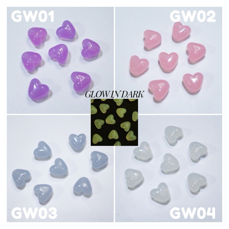 ลูกปัดเรืองแสง ลูกปัดหัวใจ ลูกปัด (15g/30g)
