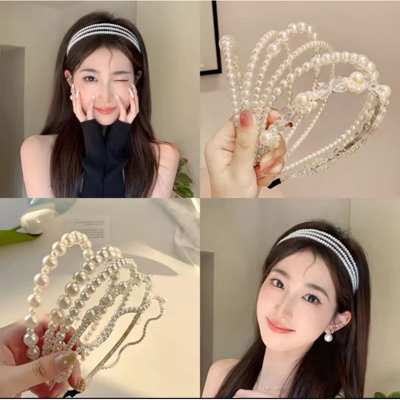 ที่คาดผม ประดับมุก ประดับเพชร ที่คาดผมแฟชั่น พร้อมส่งจากไทย