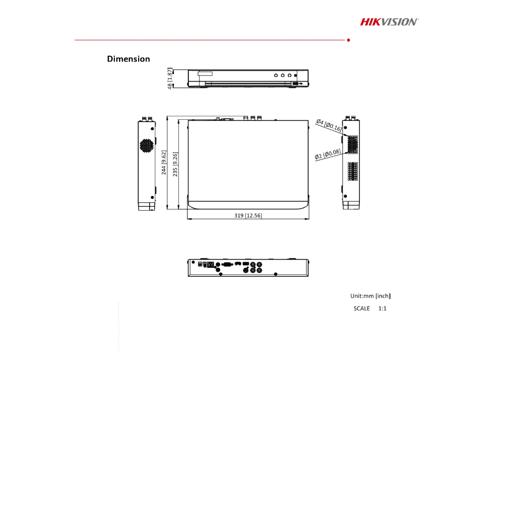 HIKVISION ชุดกล้องวงจรปิด 2MP พูดคุยโต้ตอบได้ รุ่น iDS-7204HQHI-M1/XT + DS-2CE16D0T-LTS 2.8mm จำนวน 4 ตัว + ชุดอุปกรณ์