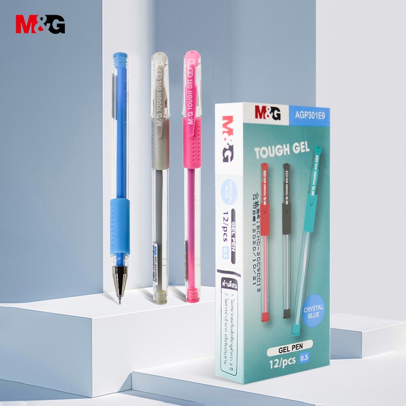 M&G ปากกาเจล AGP301E9 0.5 มม. แบบมีฝาปิด เขียนลื่น หมึกคมชัด จับถนัดมือ