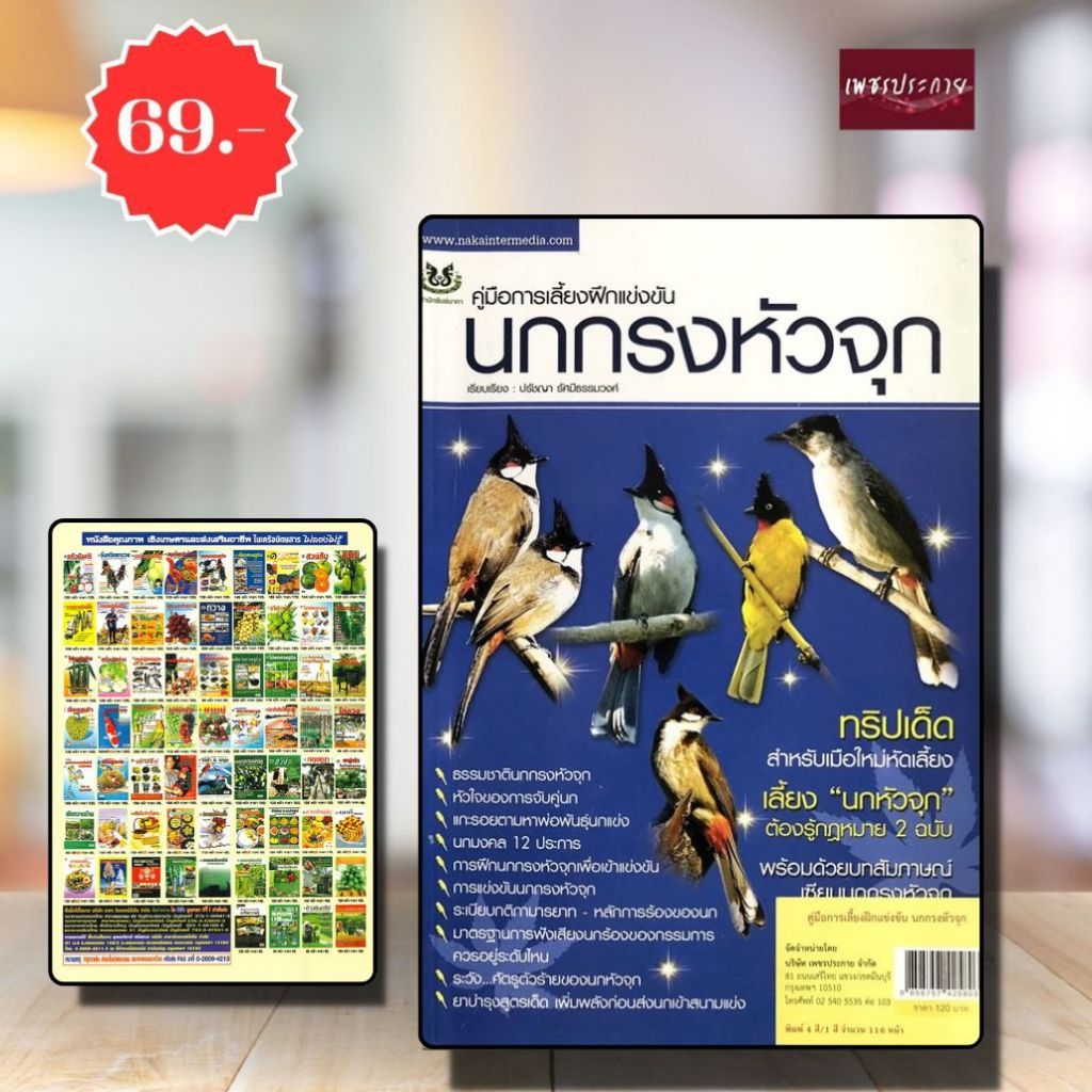 พิเศษ69 บ.(จากปกติ 120บ.) คู่มือการเลี้ยงฝึกแข่งขัน นกกรงหัวจุก