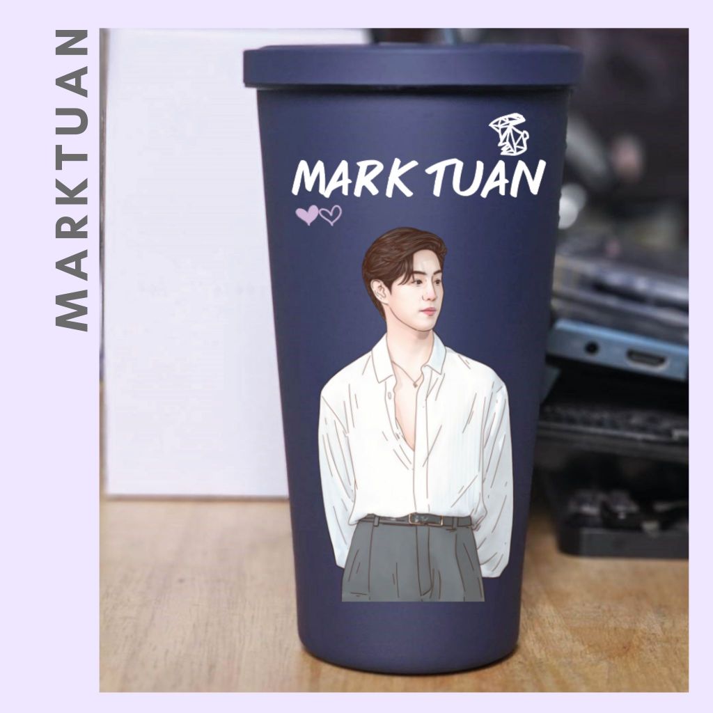 MD3. แก้วสกรีน UV รูปวาด Mark tuan : Got7 : Marktuan : marktuangot7 : มาร์คต้วน : มาร์คต้วนGot7