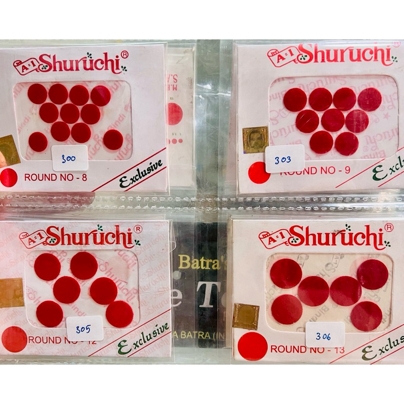 Indian Bindi บินดิ ที่ติดหน้าผากสไตล์อินเดีย โทนสีแดง (เลือกแบบแจ้งหมายเลขในแชทได้เลยค่ะ)