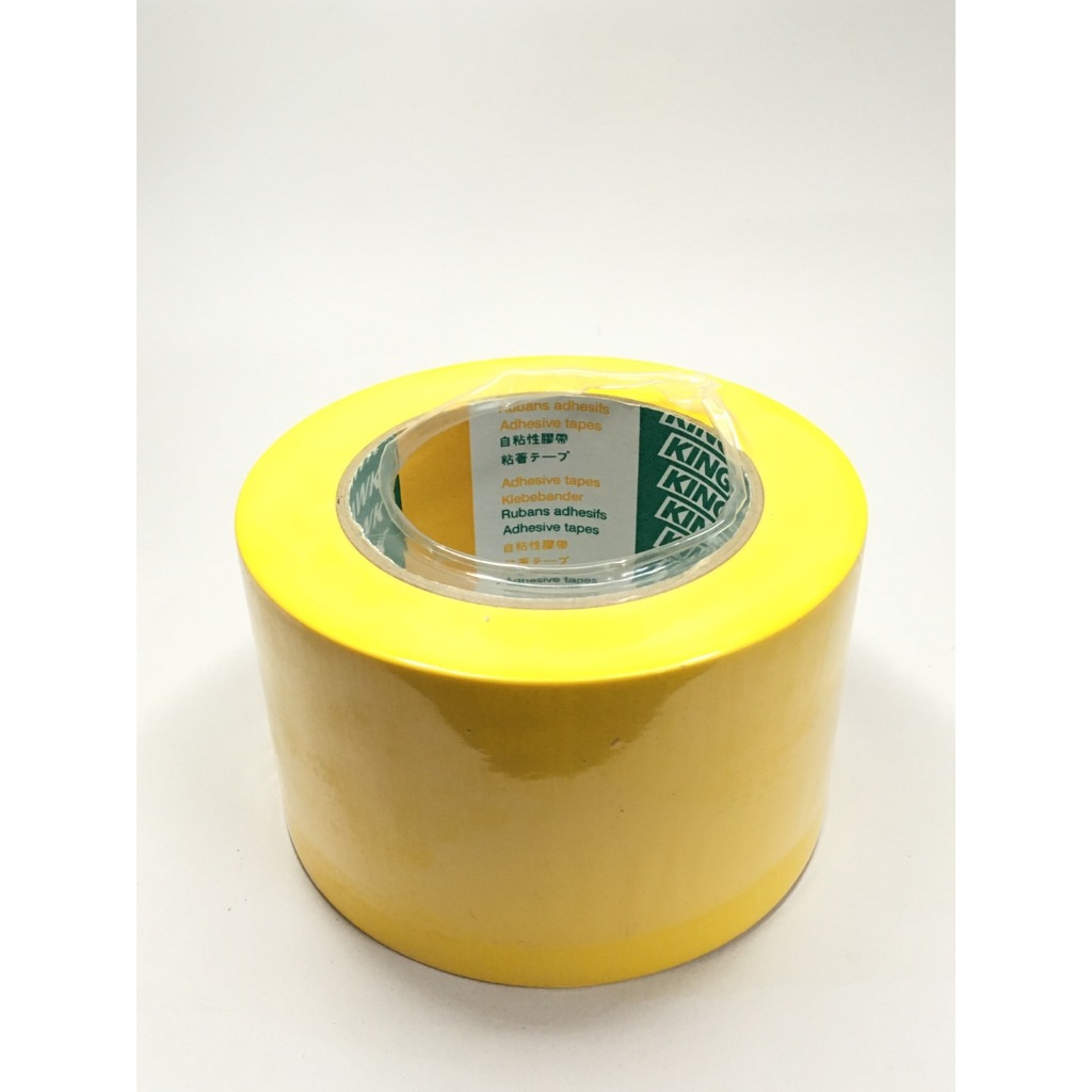 KINGHAWK เทปตีเส้นพื้น PVC FLOOR MASKING TAPE 3นิ้ว 72mm x 33mtr สีเหลือง