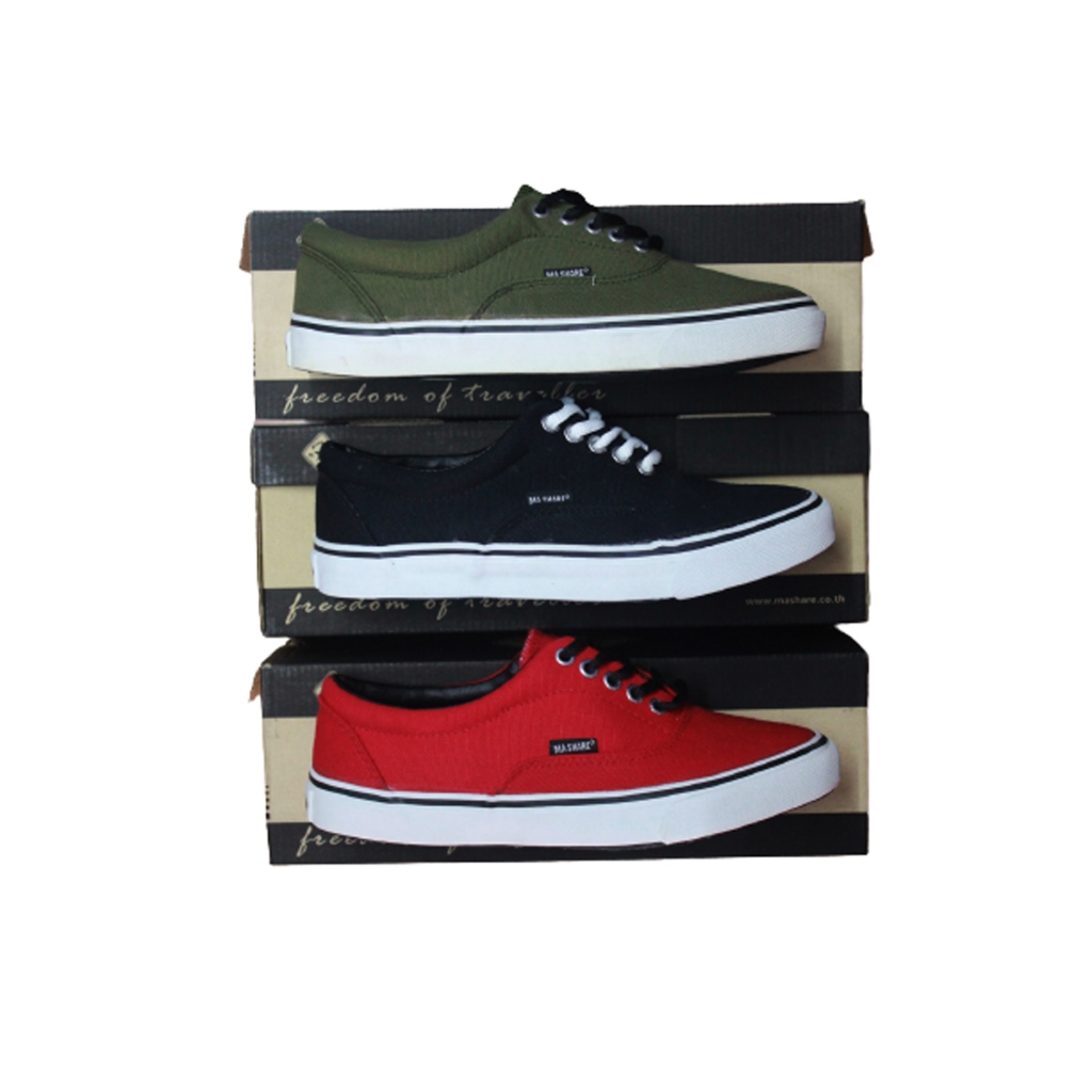 ผ้าใบ รองเท้า V4 มาแชร์ Mashare ทรงคล้ายแวน ออเท็นติค - เนวี่ Authentic - Navy เก็บปลายทาง 37-44