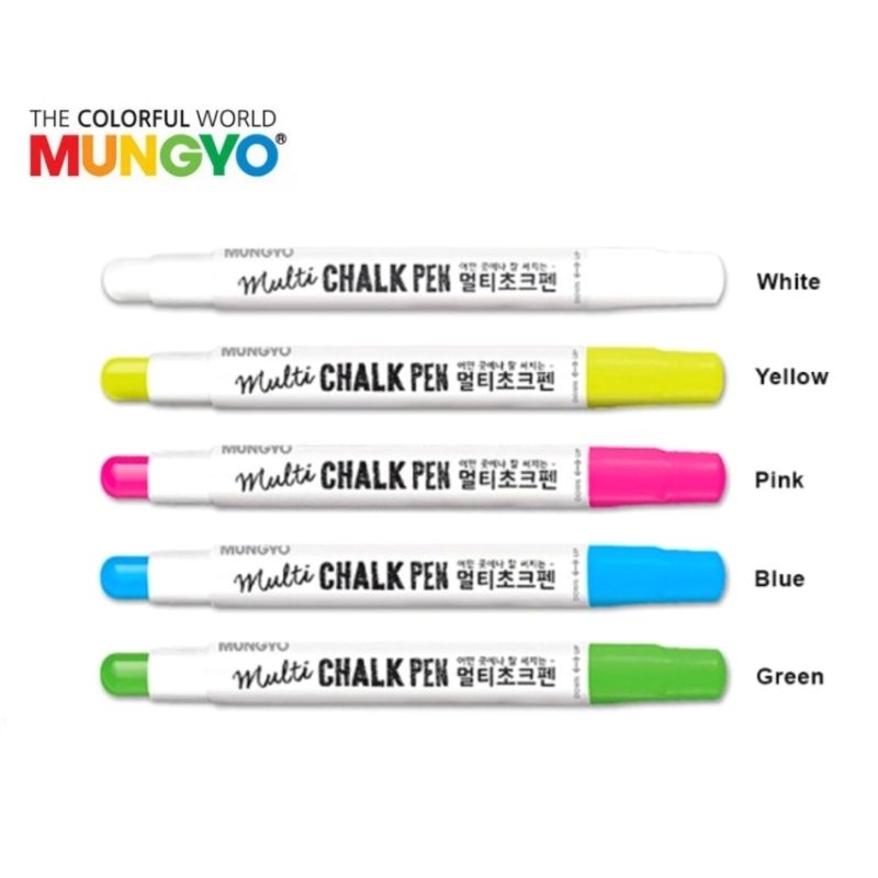 Mungyo ปากกาชอล์ค Chalk ปากกาเนื้อครีมคล้ายสีเทียน สีสด เขียนบนกระจก ยาง แก้ว โลหะ สามารถลบได้ (ราคาต่อ 1 ด้าม)