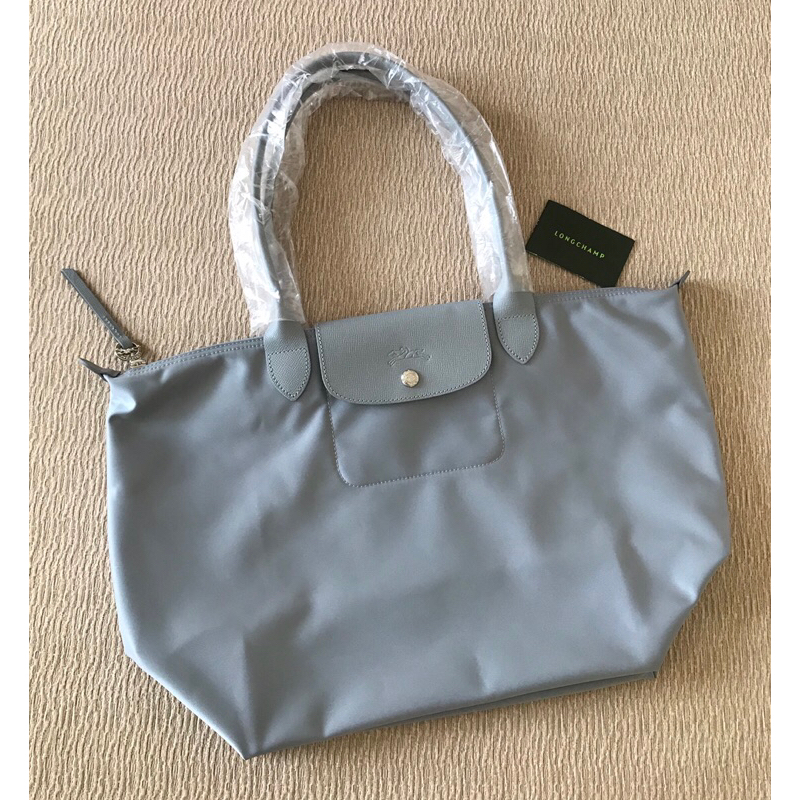 Pre Order * Longchamp le Pliage Neo รุ่นใหม่ ไซส์ M(L) หูยาว สี Ciment - shop เรียก L Long