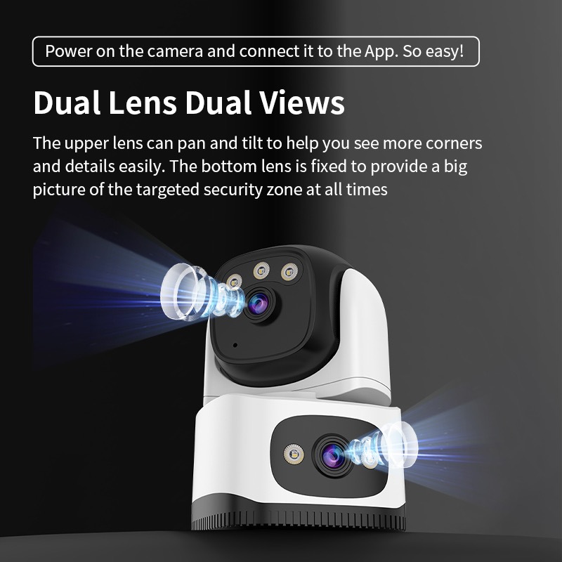 Vstarcam CS995DR WIFI/CG995DR SIM 4G(เลนส์คู่) ใหม่2024 กล้องวงจรปิดไร้สาย ความละเอียด 3MP(1296P) indoor มีAI