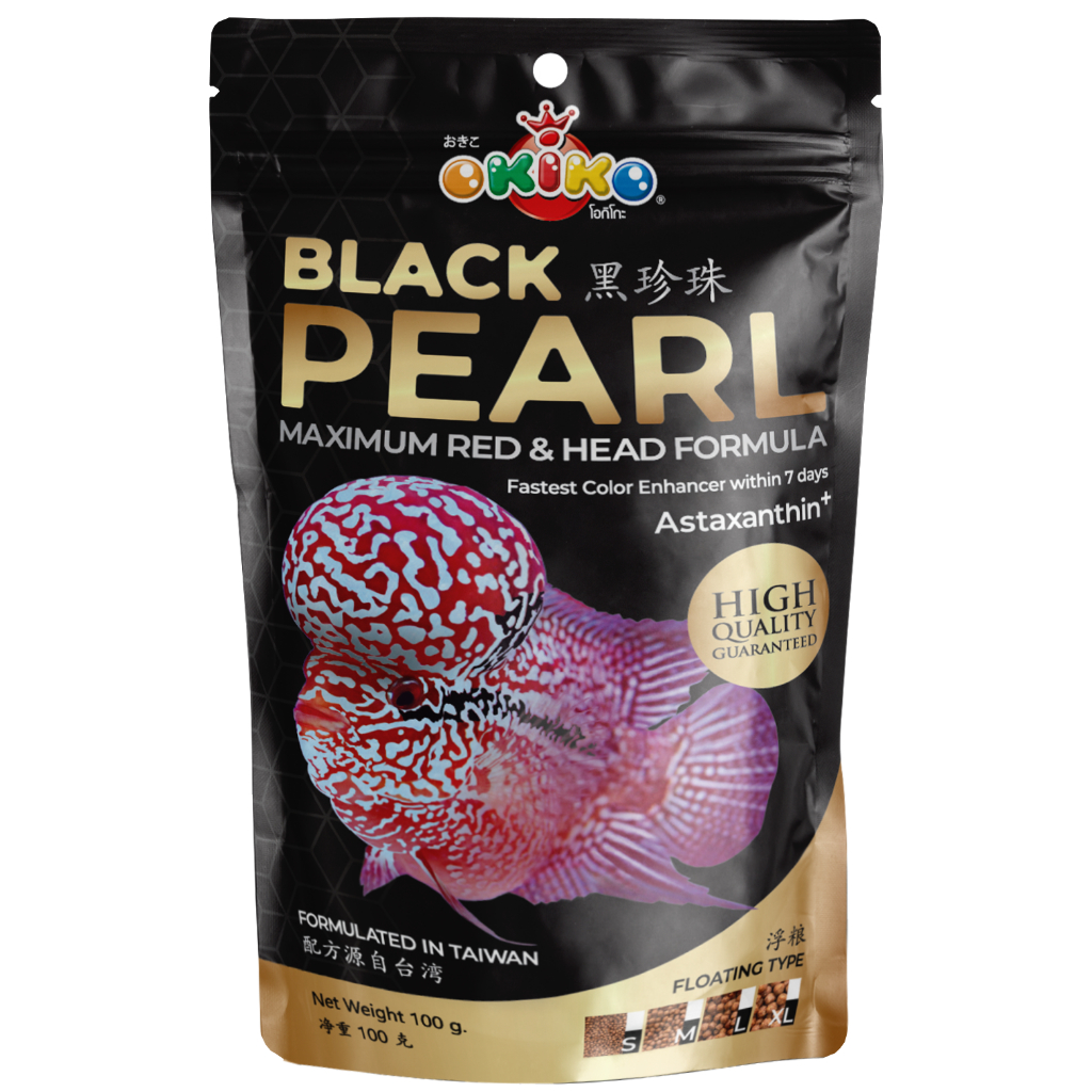 โอกิโกะ BLACK PEARL อาหาร สำหรับปลาหมอสี เร่งโหนก เร่งมุก สีสวย 100 กรัม