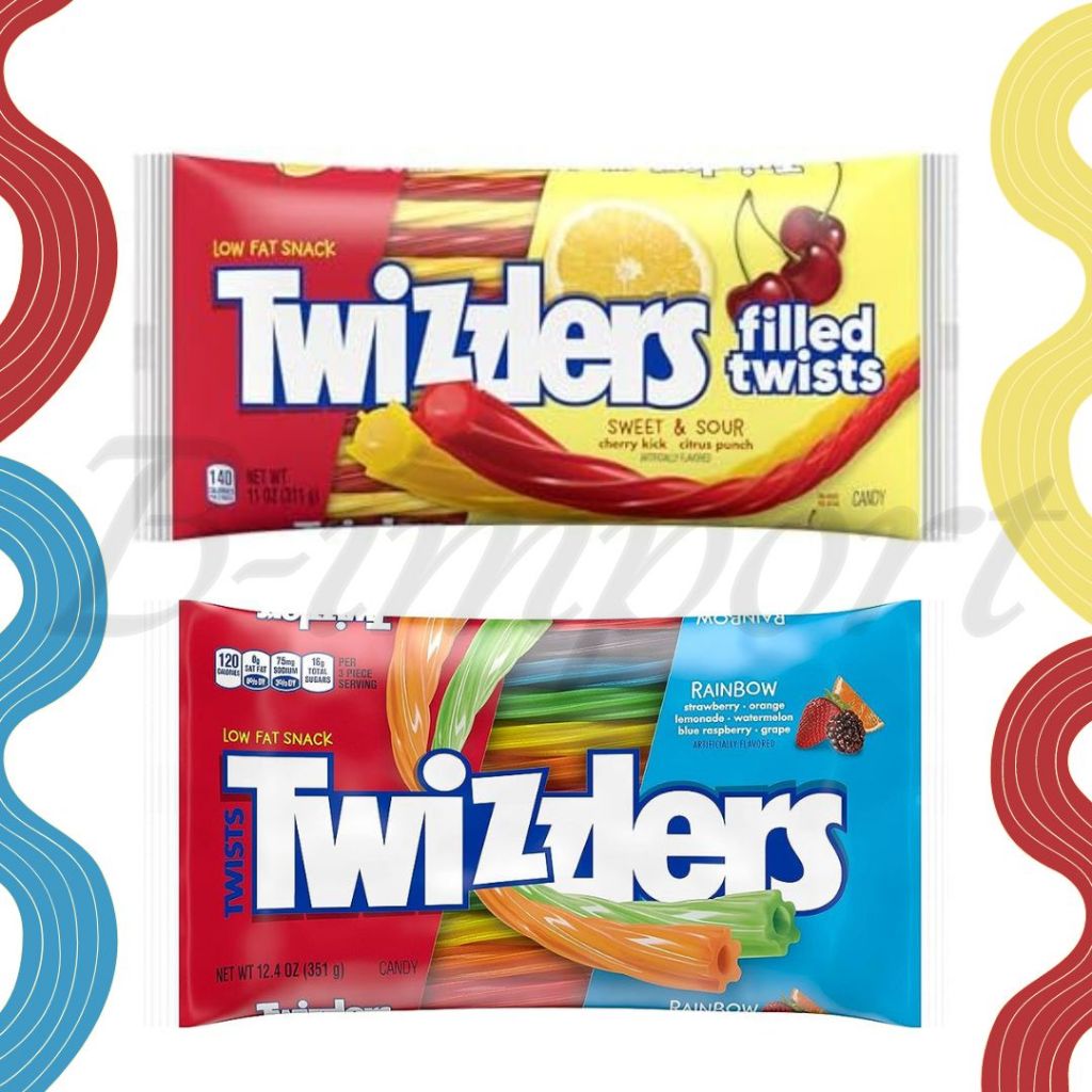 Twists Twizzlers Candy เยลลี่ลูกอมแท่งยาวรสผลไม้ มี 2 รส