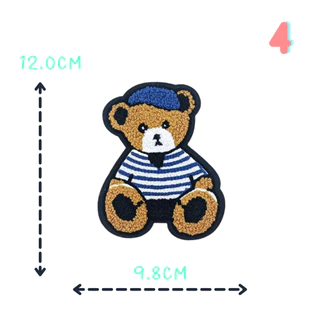 ตัวเย็บติดเสื้อขนปุยปักฟู ชุดที่ B3 ลายหมีเทดดี้ teddy bear ใช้เย็บติดบนผ้าต่างๆที่ต้องการ