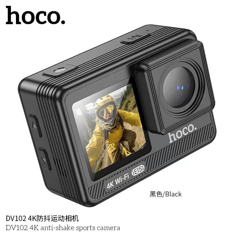 [ประกัน 1 ปี] Hoco DV102 กล้องแอคชั่น หน้าจอคู่ ชัดระดับ 4K 2160P / 60fps EIS มีระบบกันสั่น WiFi