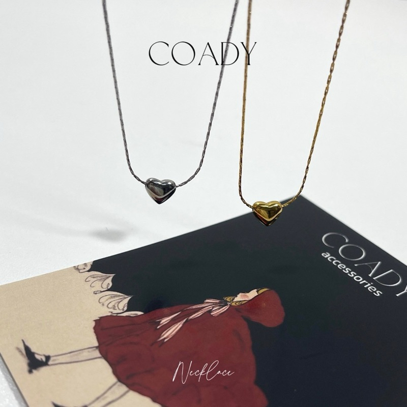 Coady -  minimal heart pendant necklace สร้อยคอจี้หัวใจมินิมอล Stainless Steel