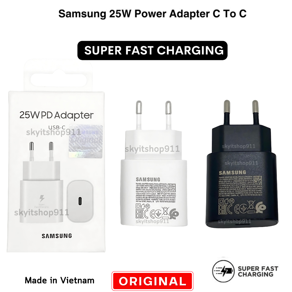 หัวชาร์จ แท้ samsung แท้ 25W PD type c superfast charging รองรับการชาร์จเร็ว original 100% a A05s A05 A33 A34 A53 A54