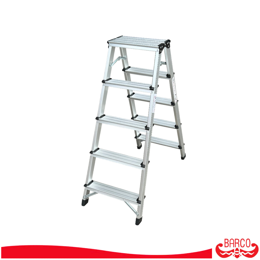 BARCO บันไดอลูมิเนียมรุ่นน้ำหนักเบา ขาใหญ่ ขึ้น2ทาง 5 ขั้น 102 ซม