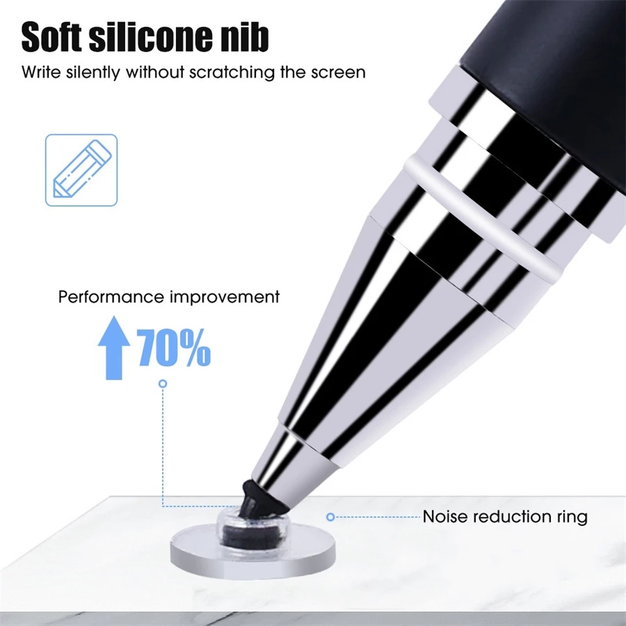 2 In 1 ปากกาสัมผัสหน้าจอสําหรับ Android Smart Phone และแท็บเล็ต Ios Iphone IPad thumbnail 9