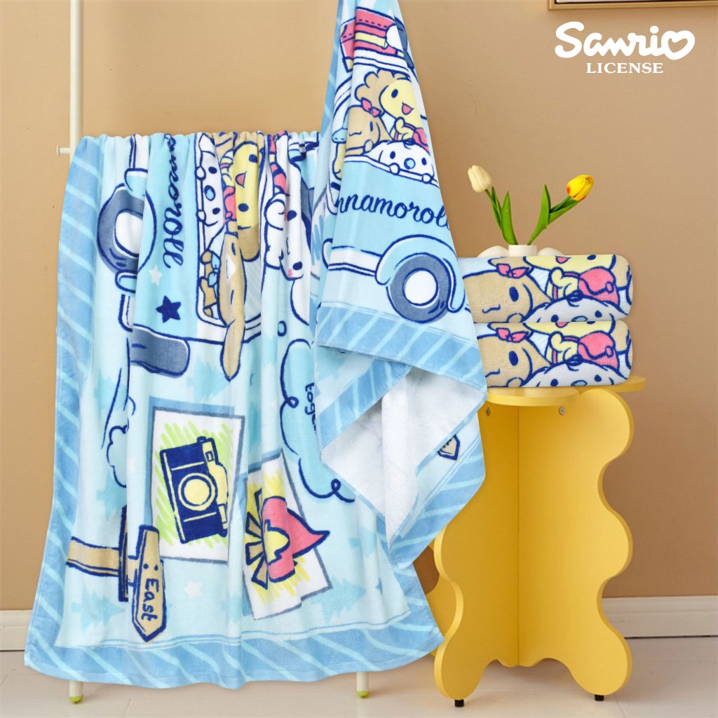 ผ้าขนหนู 30x60นิ้ว ไซส์XLใหญ่มาก ลิขสิทธิ์แท้100% ผ้าเช็ดตัว ผื่นใหญ่มาก! ลายการ์ตูน Sanrio Hello Kitty Doraemon รวมลาย - รูปที่ 3