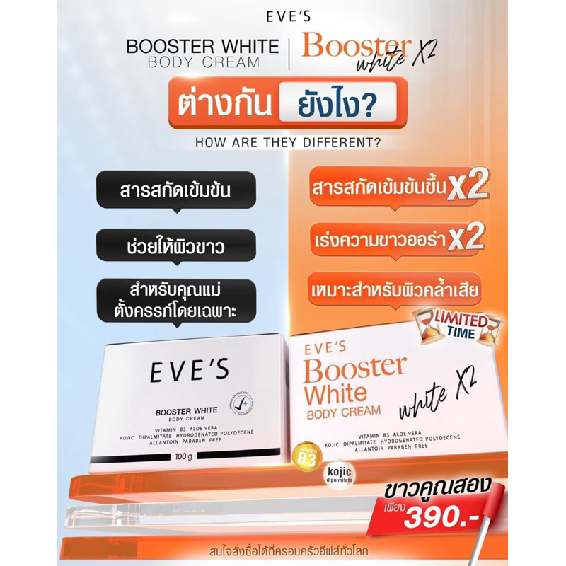 บูสเตอร์ Eve’s |Booster white boby cream