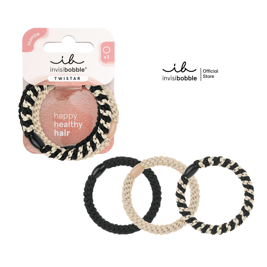 invisibobble ยางรัดผม ถนอมเส้นผม รุ่น TWISTAR สี Classical Braids (1 กล่องบรรจุ 3 ชิ้น)
