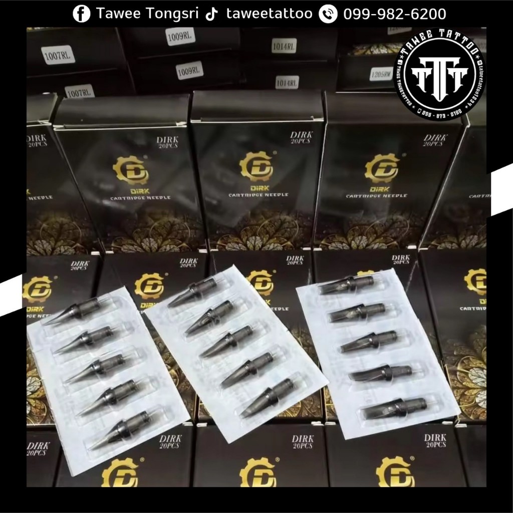 เข็มฮอค DiRK เบอร์ 1207 RL สำหรับเดินเส้น งานสักลาย 1 กล่องมี20 ชิ้น