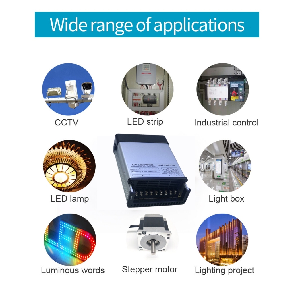 【COD】TECHNOLOGY TOOL DC สวิทชิ่งเพาเวอร์ซัพพลาย เวอร์ซัพพลาย 60W/400W Switching Power Supply 12V/หม้อแปลง (กันฝน)