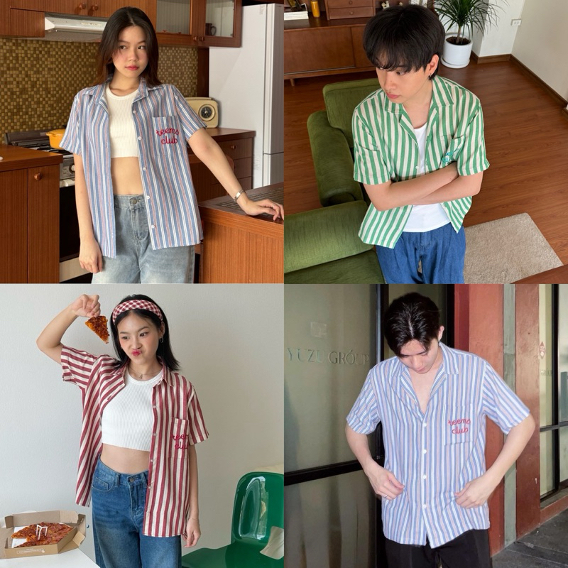 Teemsclub - Boyfriend Shirt เสื้อเชิ้ตแขนสั้น