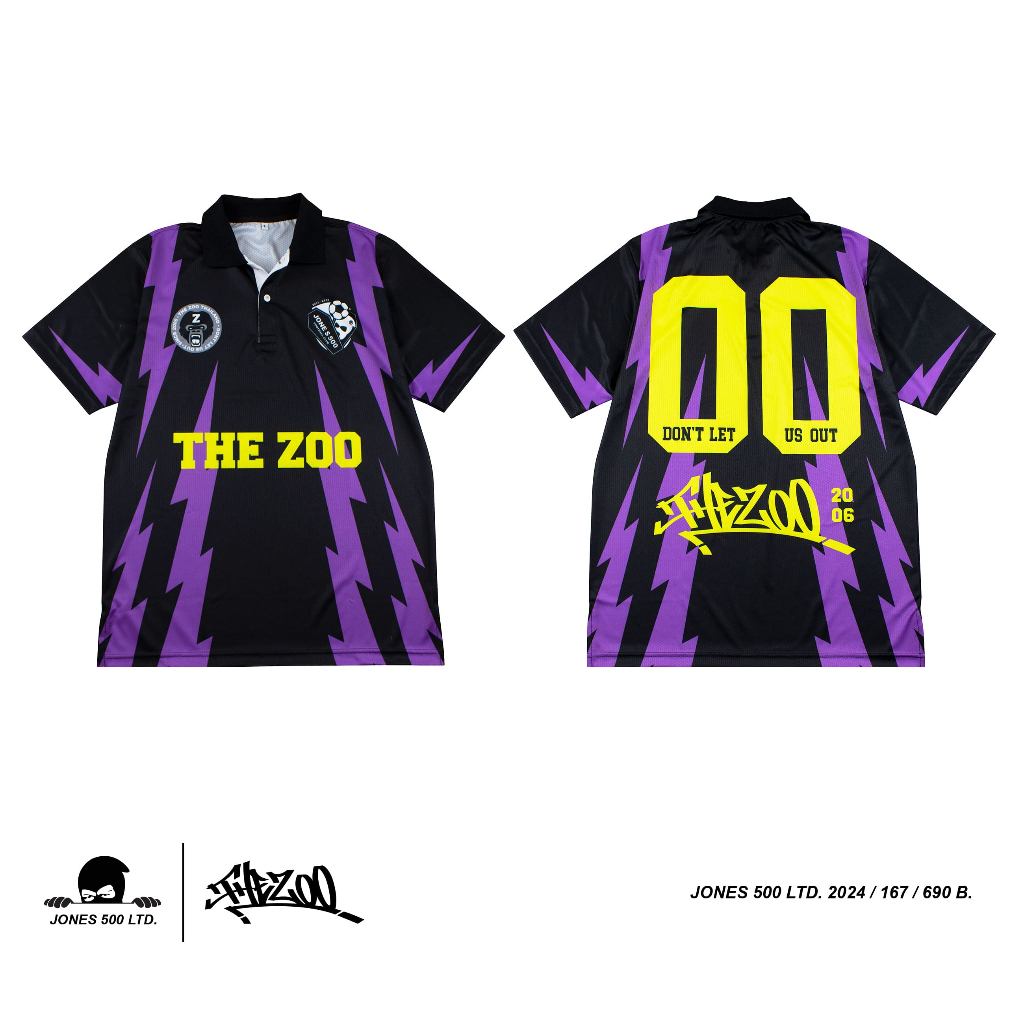 167-2024 : JONES 500 LTD. X THE ZOO / Black,Purple / Football Jersey 690 B.