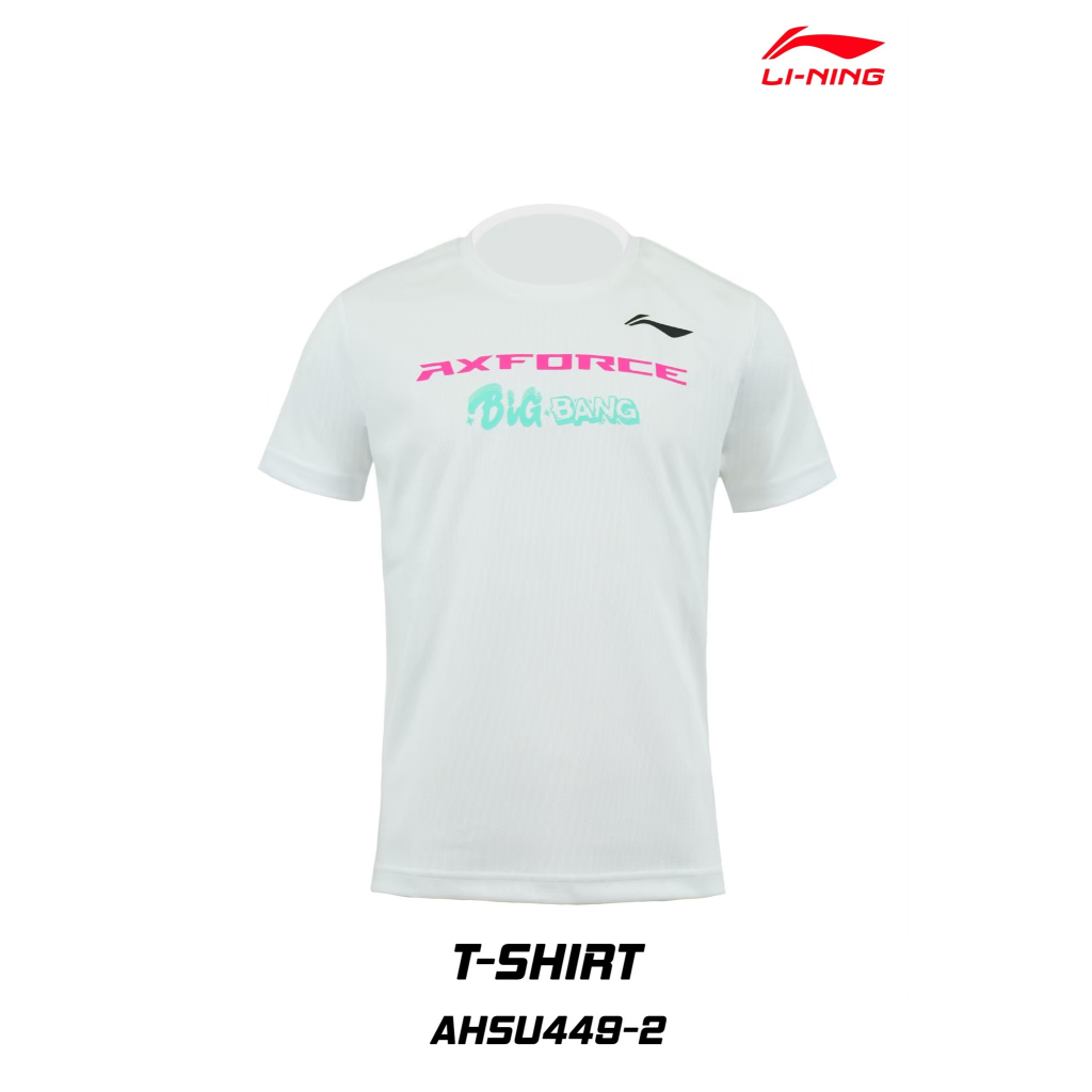 LI-NING เสื้อแบดมินตัน รุ่น AHSU449-2S (WHITE) BADMINTON T-SHIRT