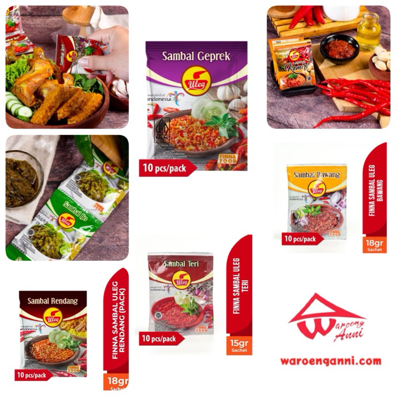 Indonesia Sambal Chilli Uleg Finna  @10 Sachets ราคา ถูกที่สุด ดีลบีเคเค
