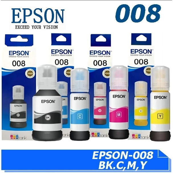 หมึก EPSON 008 ของแท้ ตัวเลือก 4 สี(พร้อมกล่อง)008 หมึกเติมเครื่องพิมพ์, ของแท้ร้อยเปอร์เซ็นต์L15150 L15160 L15158 15168