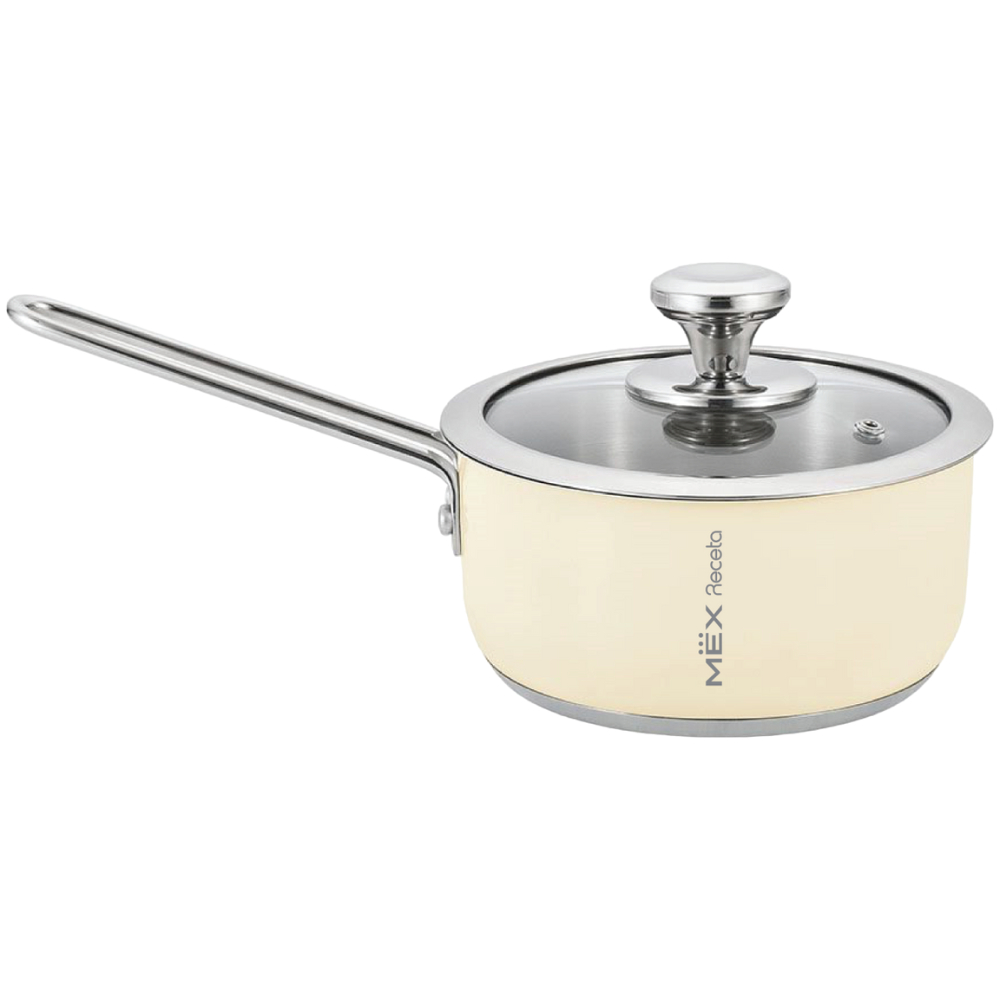 MEX รุ่น CSS167CR ชุดหม้อสเตนเลสพร้อมฝาแก้ว ขนาด 16 ซม. สีครีม (ใช้ได้กับเตาทุกประเภท) - รูปที่ 3