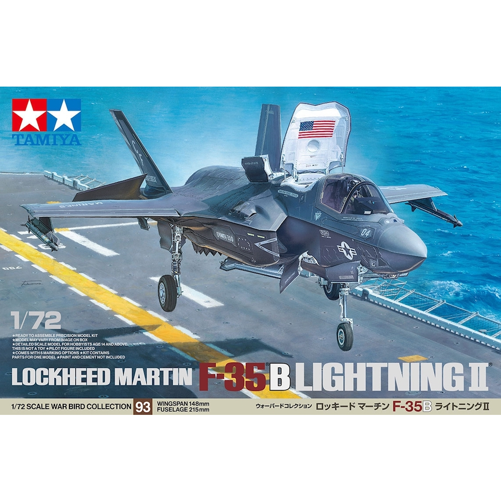 🏆 TAMIYA 60793 ชุดประกอบจำลองมาตราส่วน 1:72 LOCKHEED MARTIN F-35B LIGHTNING Ⅱ ต้องไปสร้างและทำสีเอง