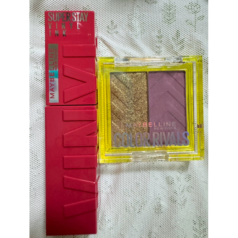 ส่งต่อ!!Maybelline Color Rivals Shadow Duo Palette สีAssertive x coy ขายรวมกับ ซุปเปอร์สเตย์ไวนิลอิง