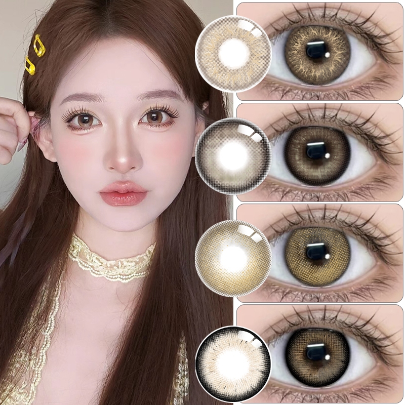 ซื้อ2แถมยาหยอดตา】【-1.00~-4.50】Yilala Fashion คอนแทคเลนส์สี FOG Color Brown/COCO Color Brown ขนาดมินิ 14.0mm