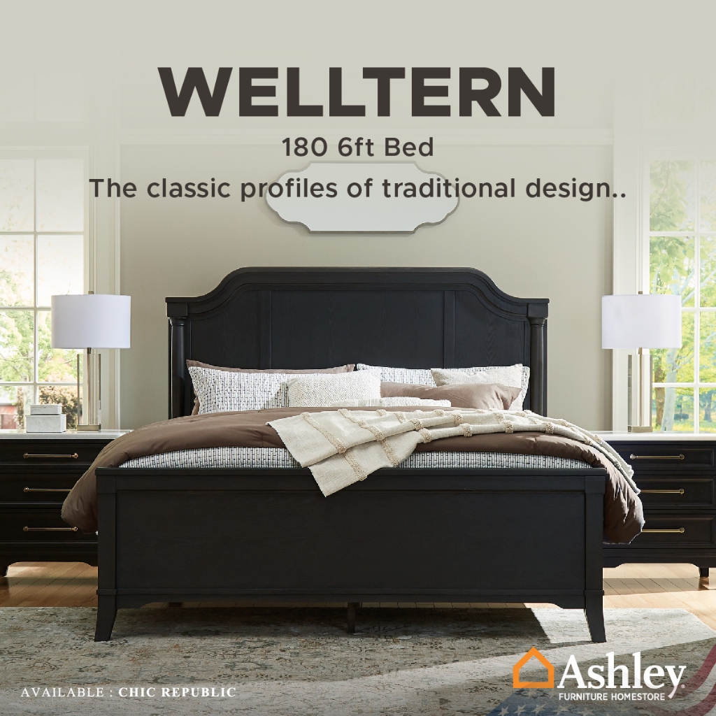 Ashley เตียงนอน ขนาด 6 ฟุต รุ่น WELLTERN/180,6ft Bed
