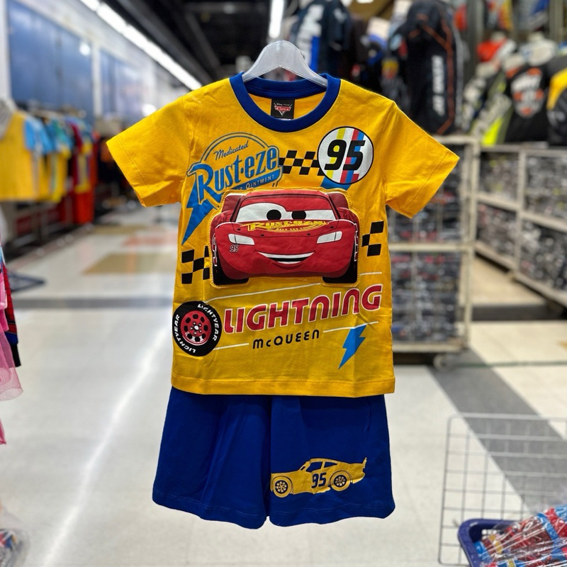 เสื้อ+กางเกงเอวยางยืดCAR ลายหุ่นยนต์ โปเกม่อน ไดโนเสาร์มิ้กกี้เม้าส์กระเป๋าฟองน้ำลิขสิทธิ์แท้