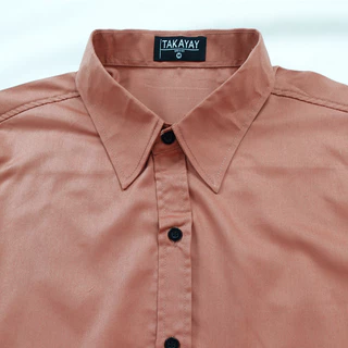 takayay brand เสื้อเชิ้ต สีชมพูกะปิ **เช็คขนาดจากตางรางไซซ์ของทางร้านเท่านั้น** ผ้าคอตตอนทวิล เสื้อเชิ้ตสีพาสเทล