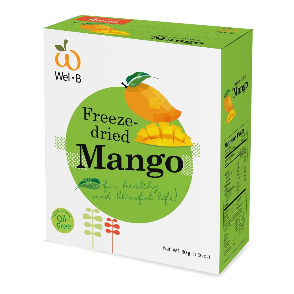 Wel-B Freeze-dried Mango 30g. (มะม่วงกรอบ 30 กรัม) - ขนม ขนมเพื่อสุขภาพ ผลไม้กรอบ ฟรีซดราย ของฝาก