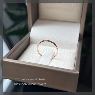 Kismet แหวนมินิมอล ตัวเรือนสแตนเลส สีโรสโกลด์ Rose Gold หน้ากว้าง 1 มิล ทรงเหลี่ยม Gray & Gold Jewelry [KRN141]