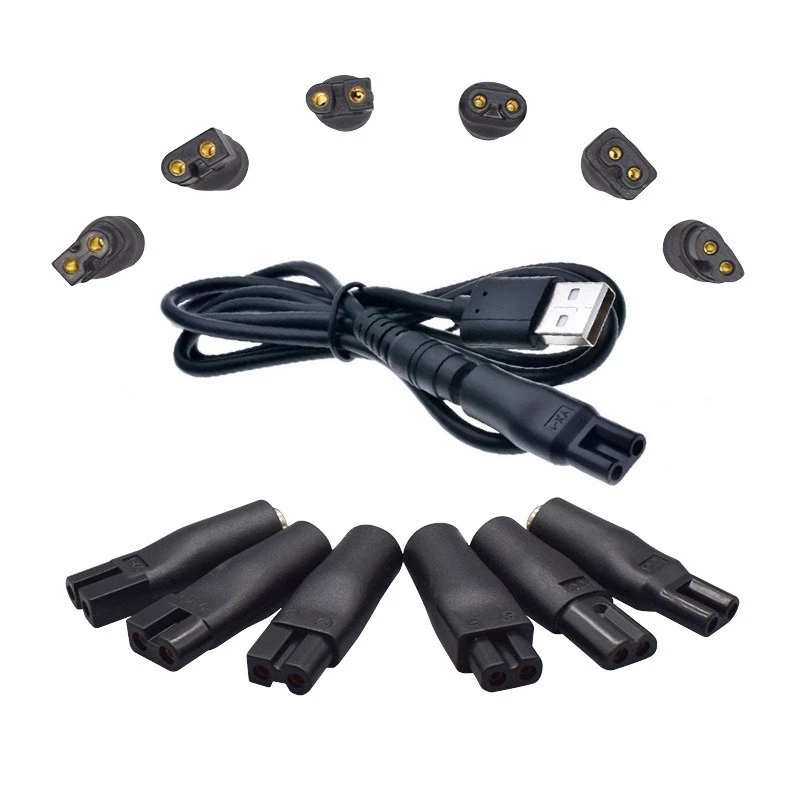 อะแดปเตอร์สายชาร์จ USB DC แบบเปลี่ยน สําหรับปัตตาเลี่ยนตัดผม DC5.5_ 2.1 มม. 1 ชุด