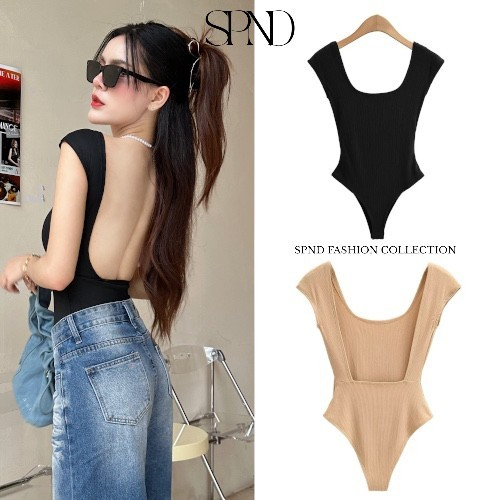 SPND บอดี้สูทเว้าหลัง ใส่ได้ทุกโอกาส S/M/L (1166) รุ่นพร้อมส่ง