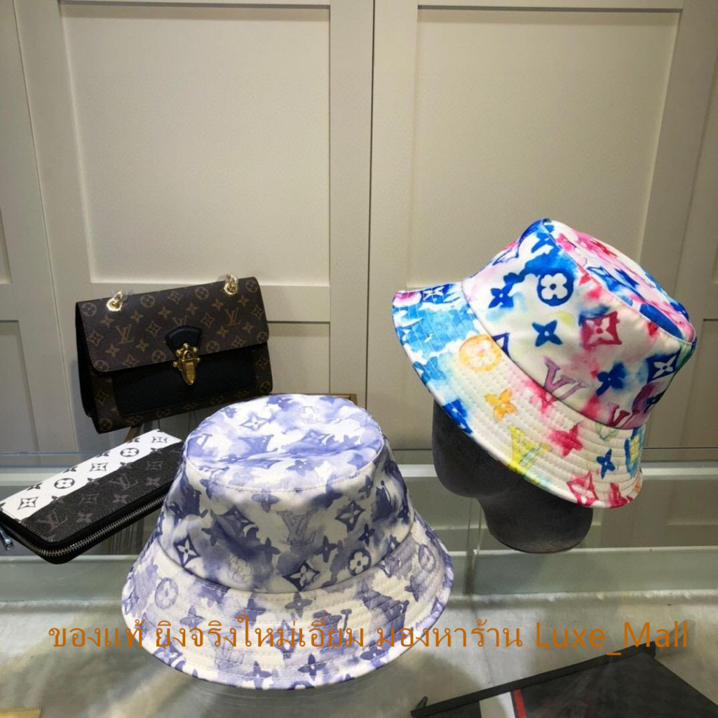 ของแท้ ยิงจริงใหม่เอี่ยม LV Louis Vuitton MONOGRAM WATERCOLOR หมวกถังสีน้ำเงินรุ่นลิมิเต็ดเอดิชั่นสอ