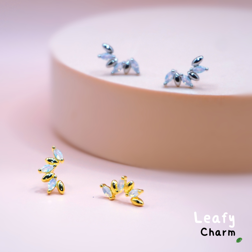 nnjew ต่างหู s925 earrings รุ่น Leafy Charm earrings