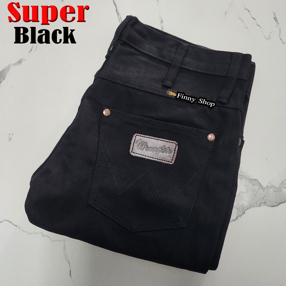 กางเกงยีนส์ขาม้า Super Black กางเกงยีนส์ชาย ขาม้า ขากระดิ่ง ผ้าด้าน เป้ากระดุม - รูปที่ 2