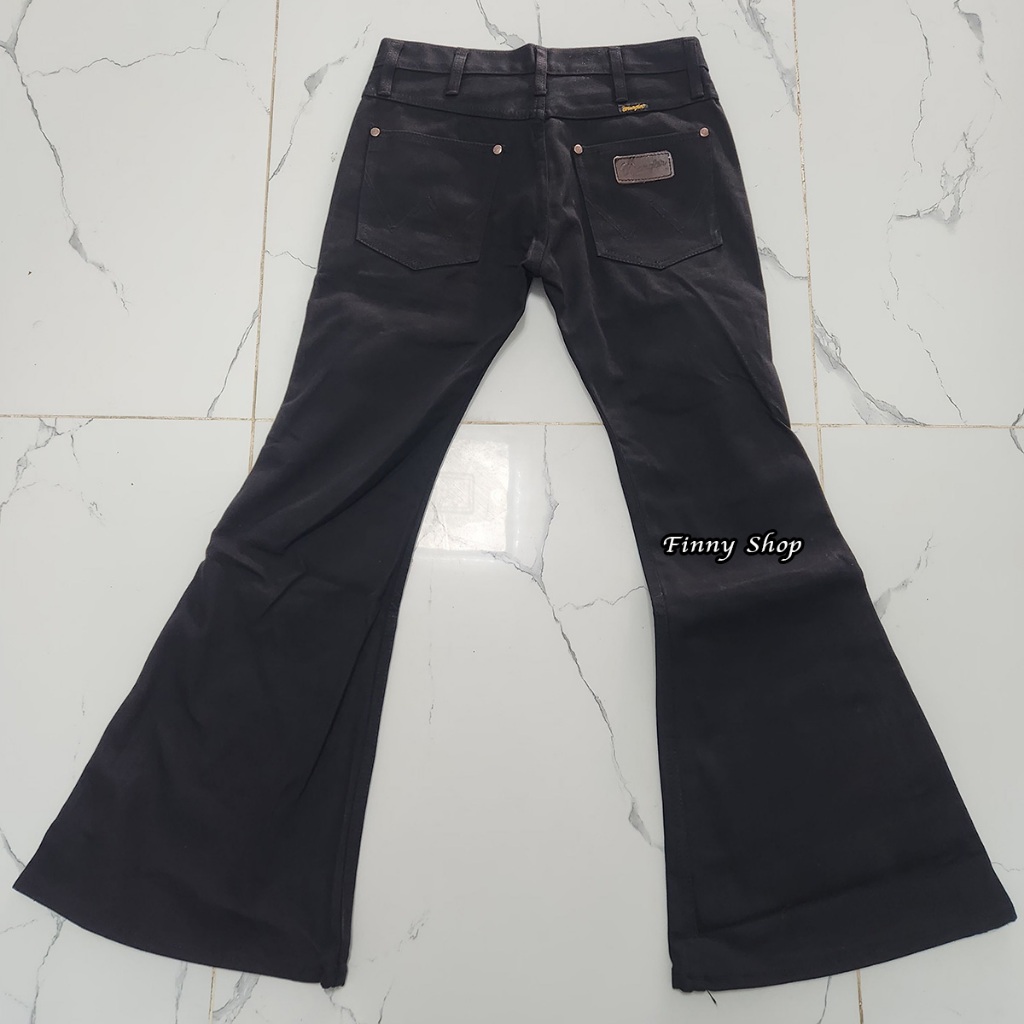 กางเกงยีนส์ขาม้า Super Black กางเกงยีนส์ชาย ขาม้า ขากระดิ่ง ผ้าด้าน เป้ากระดุม - รูปที่ 3